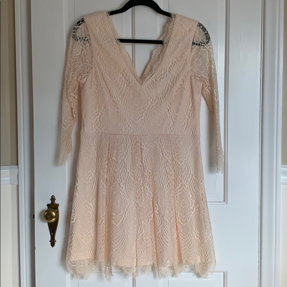 Peach/Light Pink Lace Dress